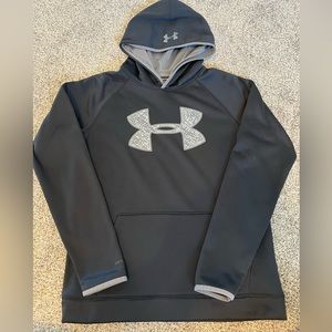UNDER ARMOUR UA Storm1 Youth Size XL Loose Hoodie Sweatshirt Black Shiny Logo